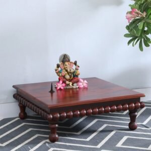 Sheesham Wood Pooja Chowkie In Brown