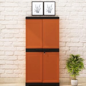 Freedom Plastic Shoe Cabinet in Rust & Weathered Brown