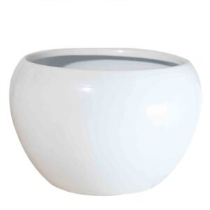 White Metal Indoor and Outdoor Desk Pot